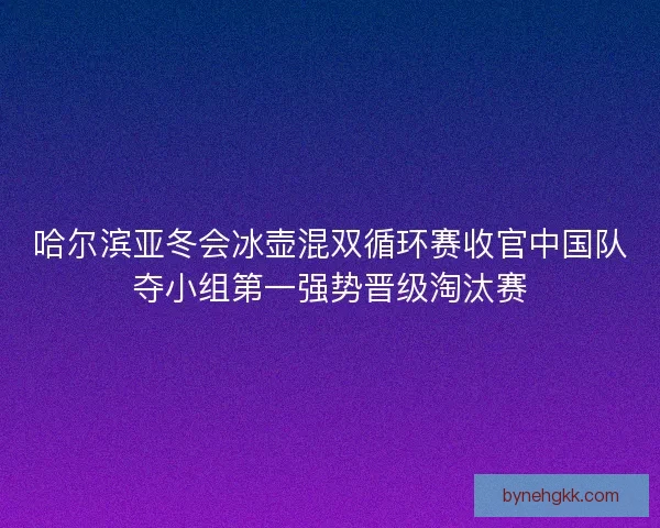 哈尔滨亚冬会冰壶混双循环赛收官中国队夺小组第一强势晋级淘汰赛