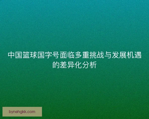 中国篮球国字号面临多重挑战与发展机遇的差异化分析
